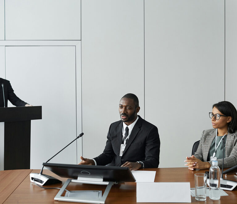 Professionals speaking