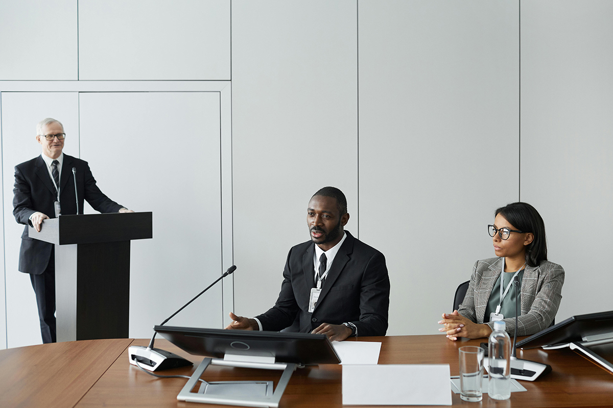 Professionals speaking